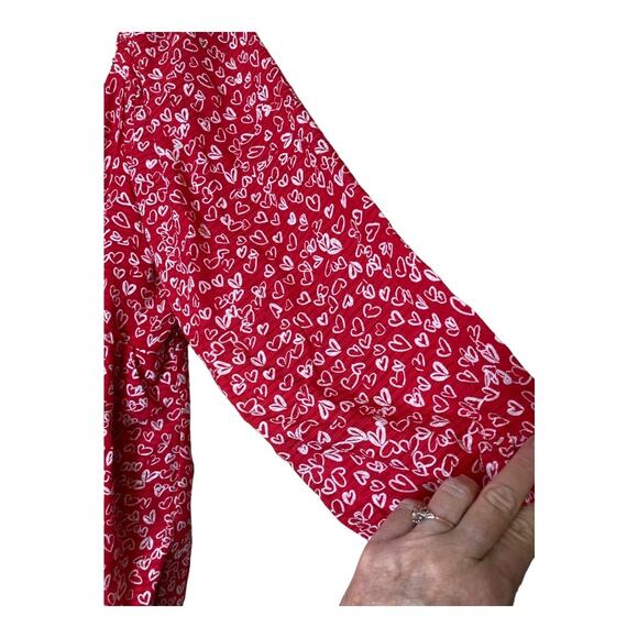 NWT Loft Red Blouse with Hearts Size 10 - Picture 3 of 9